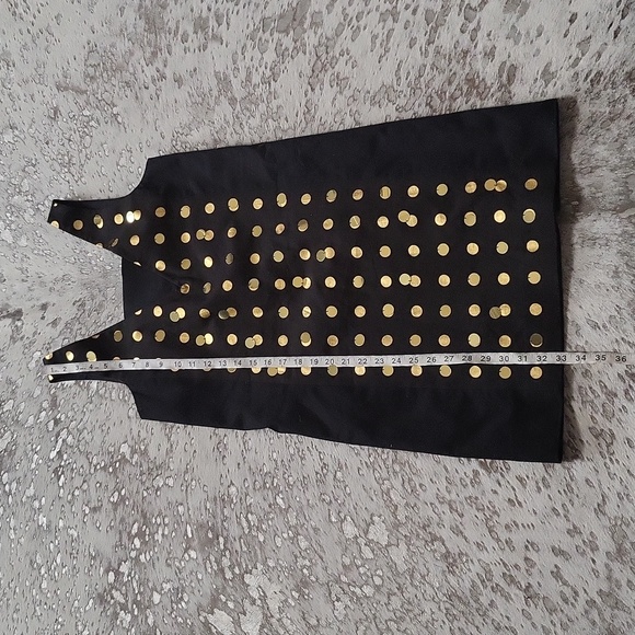 Kate Spade Saturday Shiny Dot Metallic Black Gold Polka Dress Sz4 - Picture 6 of 9